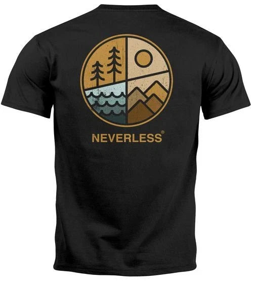 Mens Back Print Nature Graphic Mountains Forest Adventure Outdoor Casual Unisex