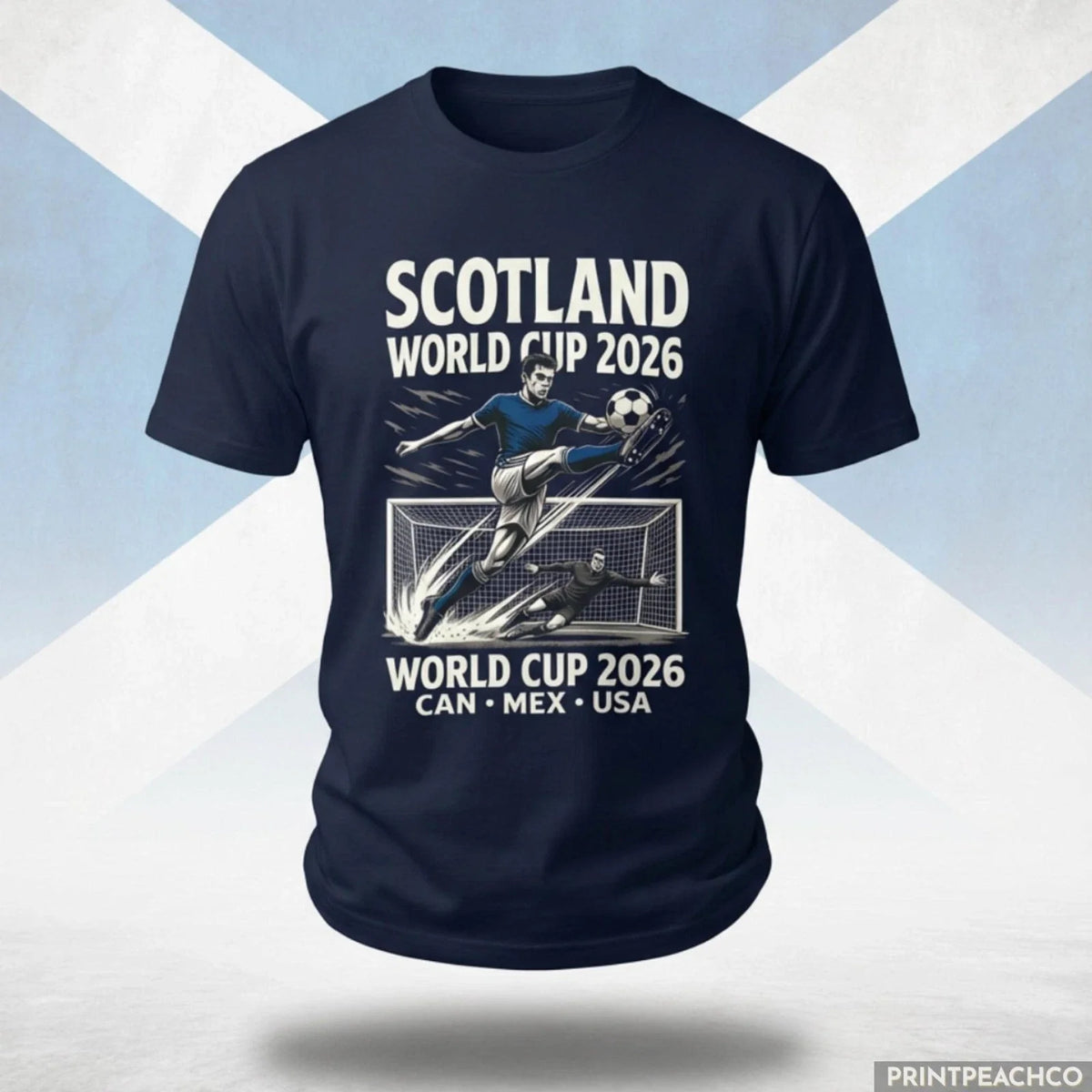 Scotland 2026 World Cup Overhead Kick Shirt Vintage Football Fan Tee Soccer Top Unisex