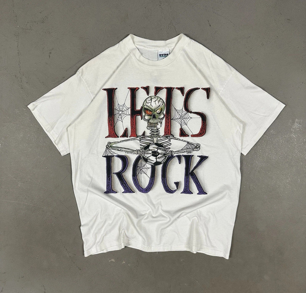 Vintage 1993 CRYX Soccer “Let’s Rock” Skater Grunge Skull Retro Tee Unisex