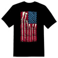 AMERICAN FLAG GUNS black or white tee shirt Unisex