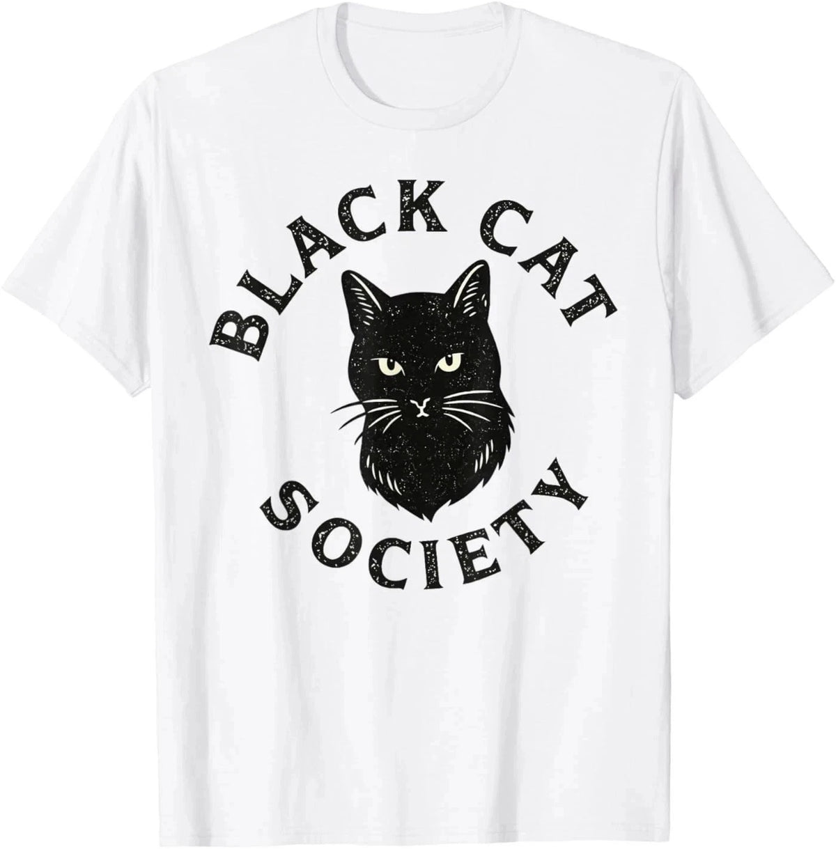 Black Cat Society Retro Halloween Kitten Lover Vintage White T Shirt