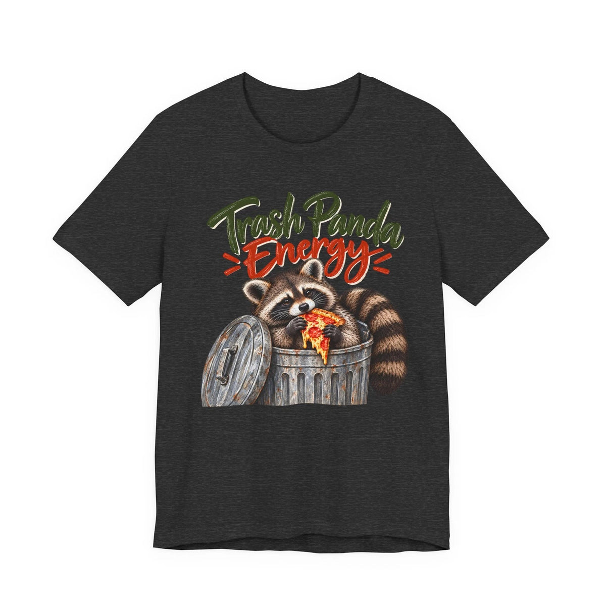 Trash Panda Energy Raccoon T-Shirt: Funny Pizza Graphic