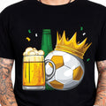 Football Beer T Shirt Funny Soccer Fan Dad Graphic Tee Birthday Gift Beer Lover Unisex