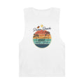 Pismo Beach Retro Sunset Summer Tank Top, Volks Wagon Van, Butterfly graphic