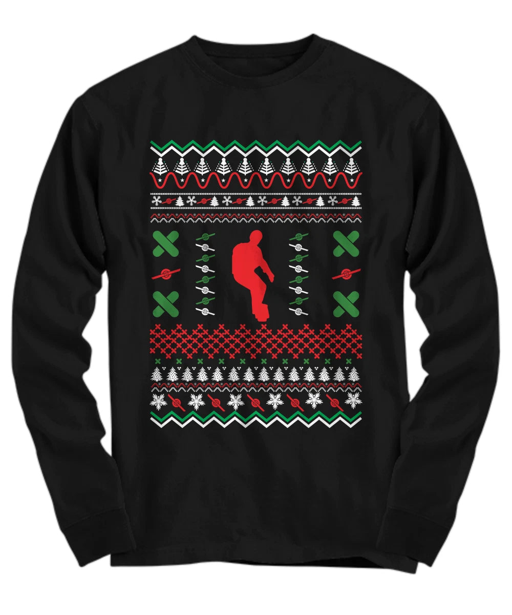 One Wheel Ugly Christmas Sweater Sweatshirt jumper - Long Sleeve Tee