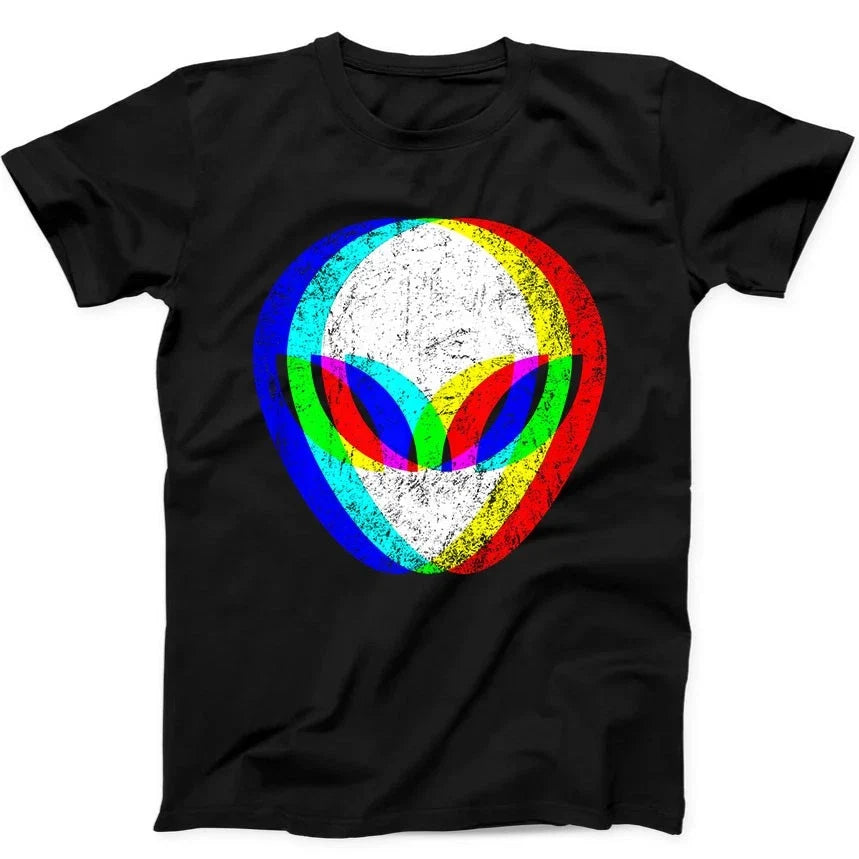 Alien Head Trippy Techno Rave Edm Music Funny T Shirt 389 Unisex