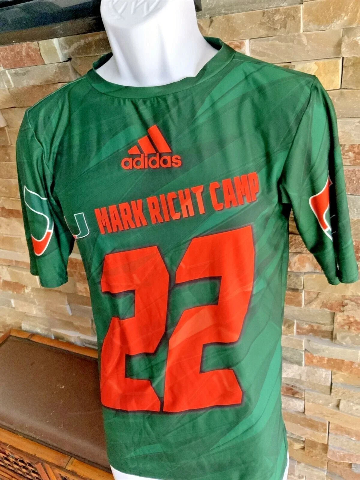 RARE MARK RICHT CAMP #22 UNIVERSITY OF MIAMI STRETCH JERSEY TAGGED L y7 Unisex