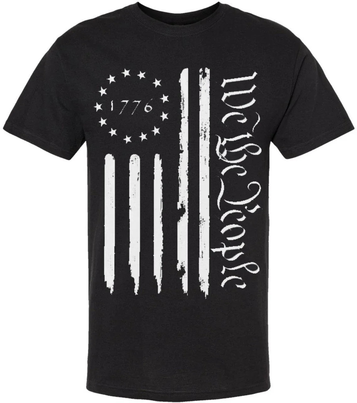 We the People 1776 USA Distressed Flag US Independence Day July 4th Tee Unisex