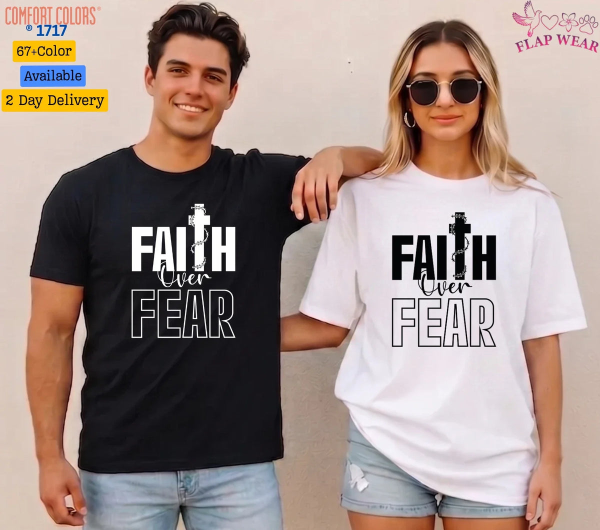 Unisex Faith Over Fear Christian , Men T shirt,Women T shirt Gift Religio Unisex