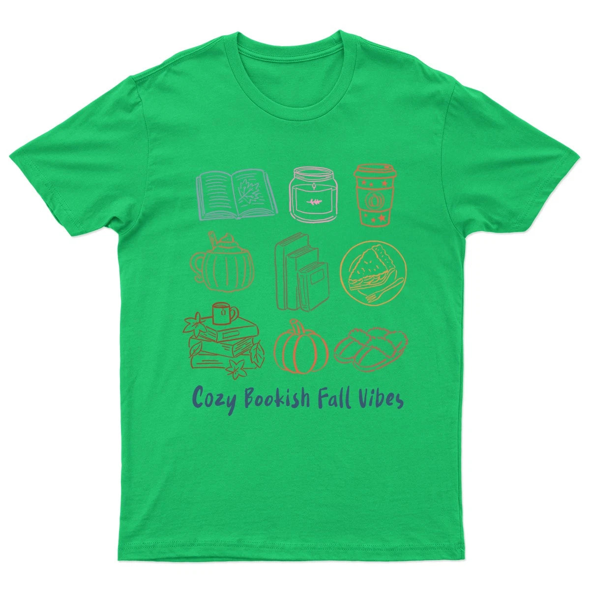 Cozy Bookish Fall Vibes T-Shirt Unisex Gift Retro Funny Womens Vintage Mens