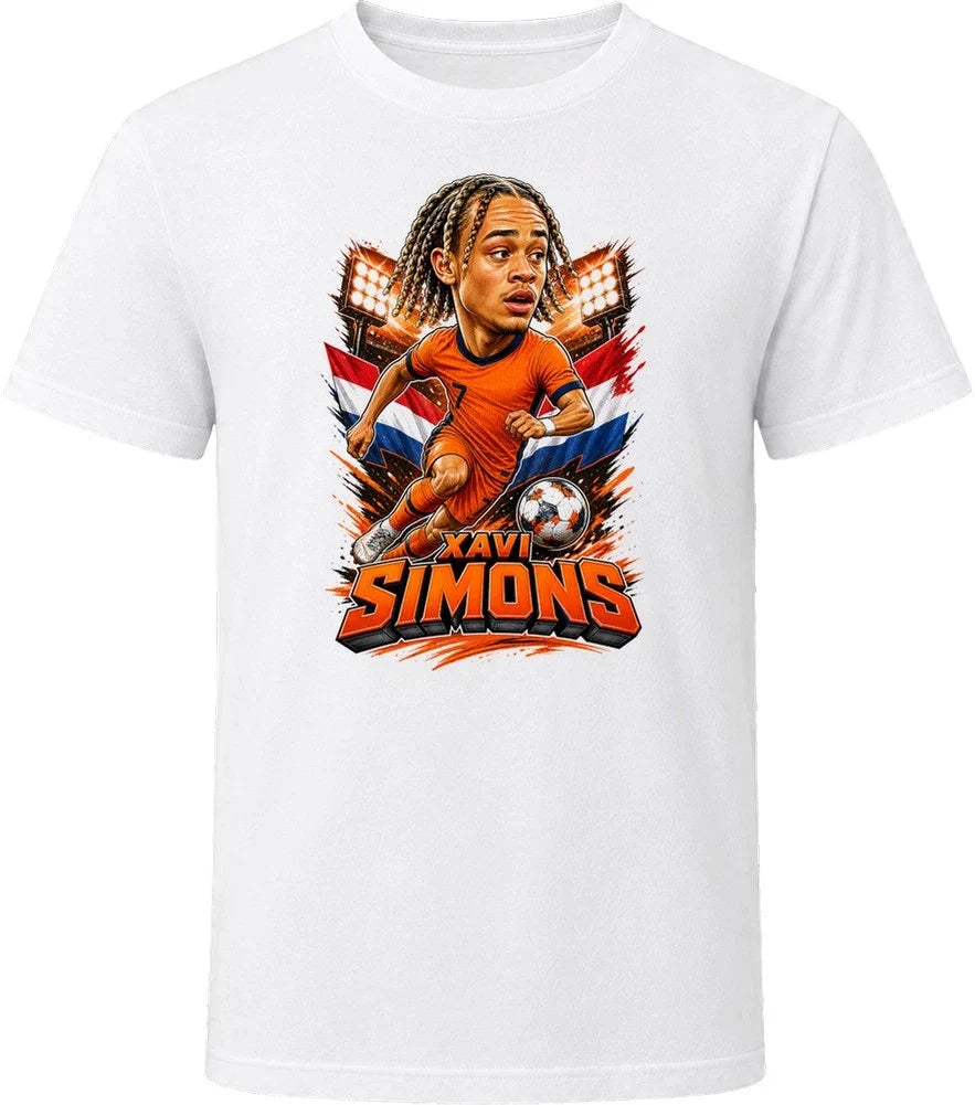 Xavi Simons, Netherlands Caricature Soccer 2026 T Shirt Unisex