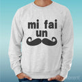 Felpa Man Light Sweater Light Grey " Me Do A Mustache Moustache " Unisex