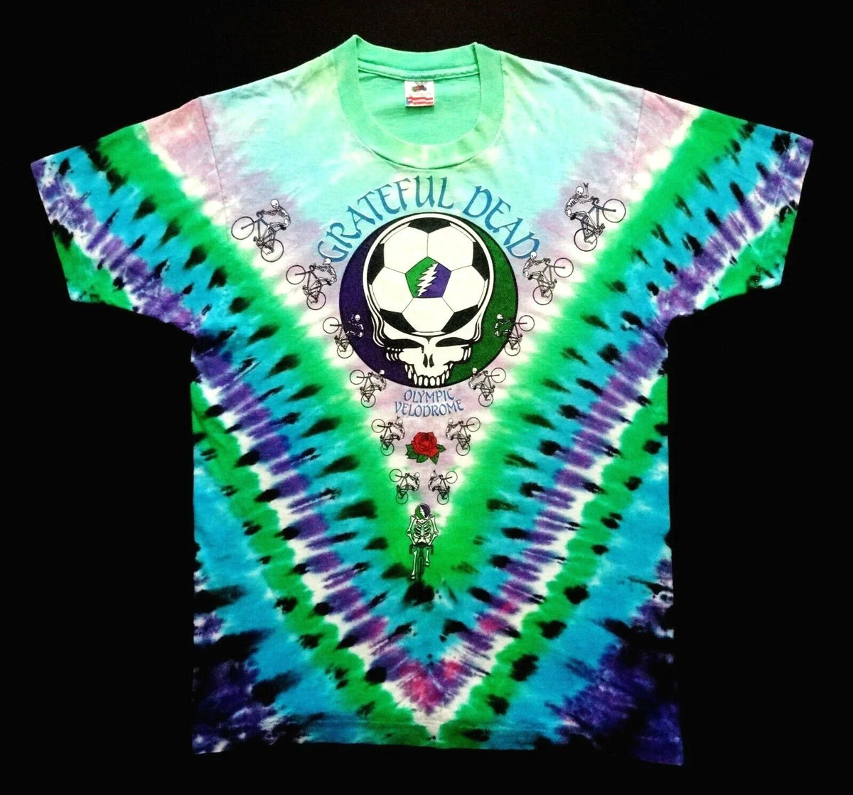 Grateful Dead Shirt T Shirt Vintage 1990 Soccer Cycling Los Angeles CA LA GDM L Unisex