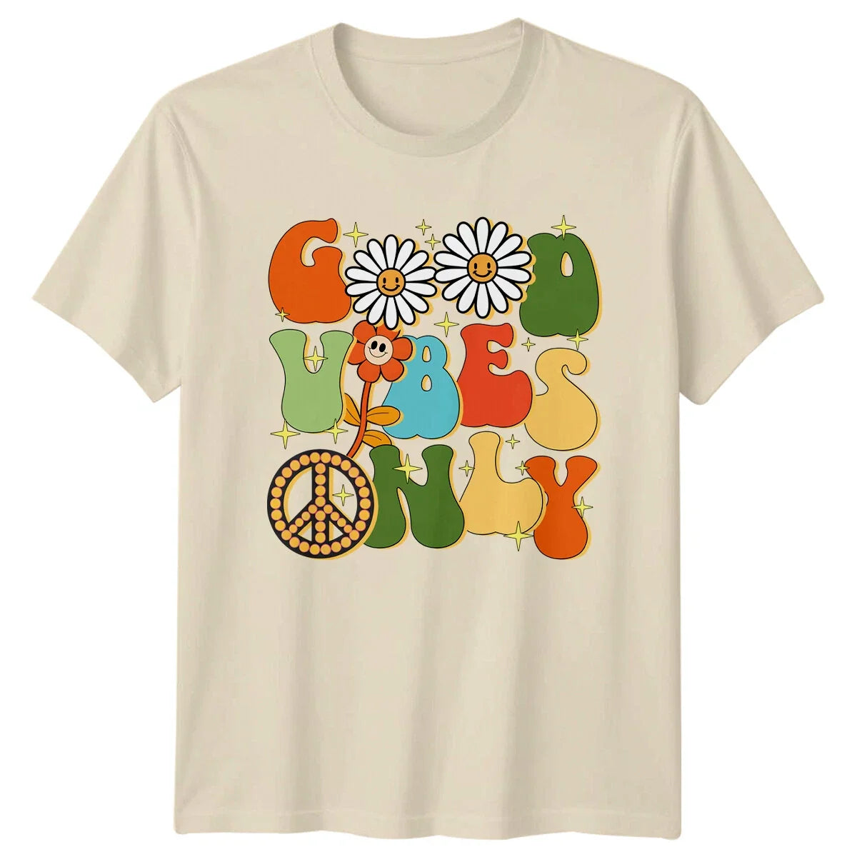 Good Vibes Only Retro Daisy Peace Vintage Style Unisex