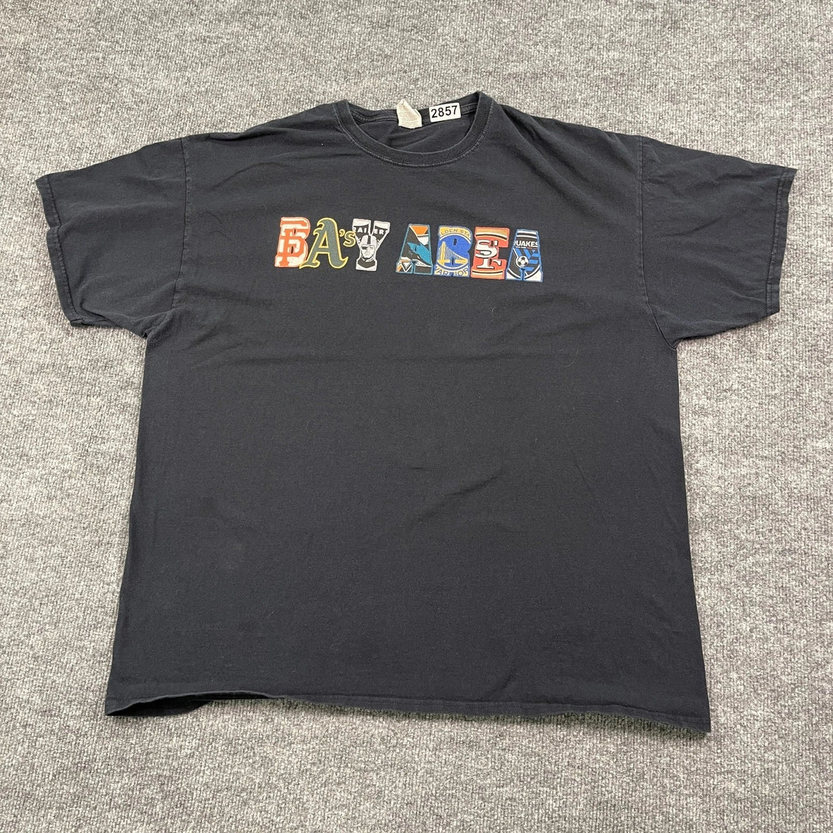 Vintage Bay-Area Giants A's Raiders Warriors 49er Sports Shirt XL 24x28 Black Unisex