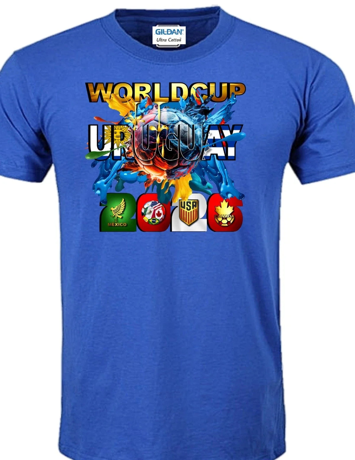 URUGUAY SOCCER WORLD CUP 2026 100% COTTON 100% PRESHRUNK GILDAN Unisex