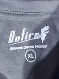 Onfire graphic t-shirt men's size xl grey cotton skull mushrooms print