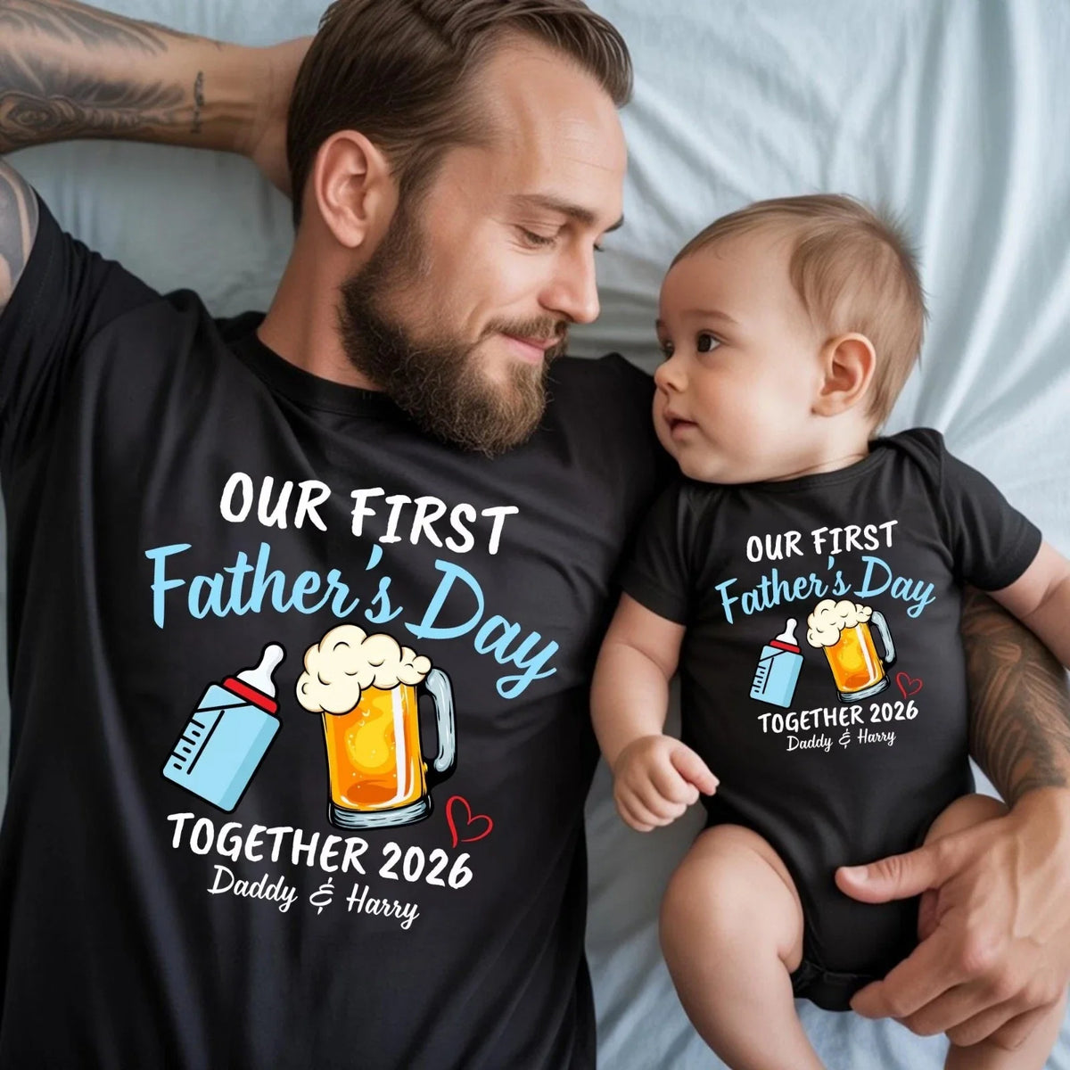 First Father's Day Shirt, Matching Dad And Son Shirts, First Time Dad Gift Unisex