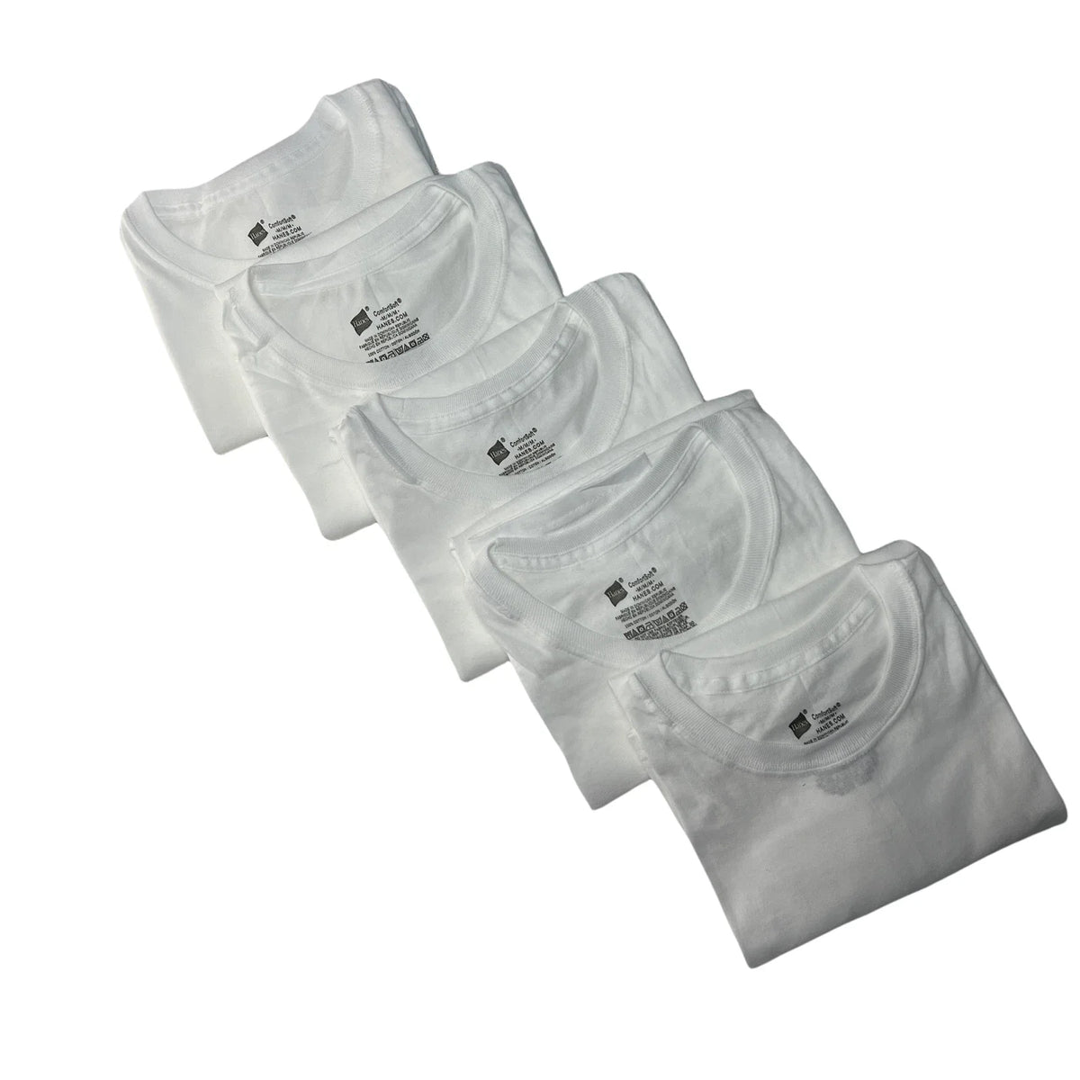 Hanes Men's Comfort Soft Super Value 5pk Crew Neck White Unisex