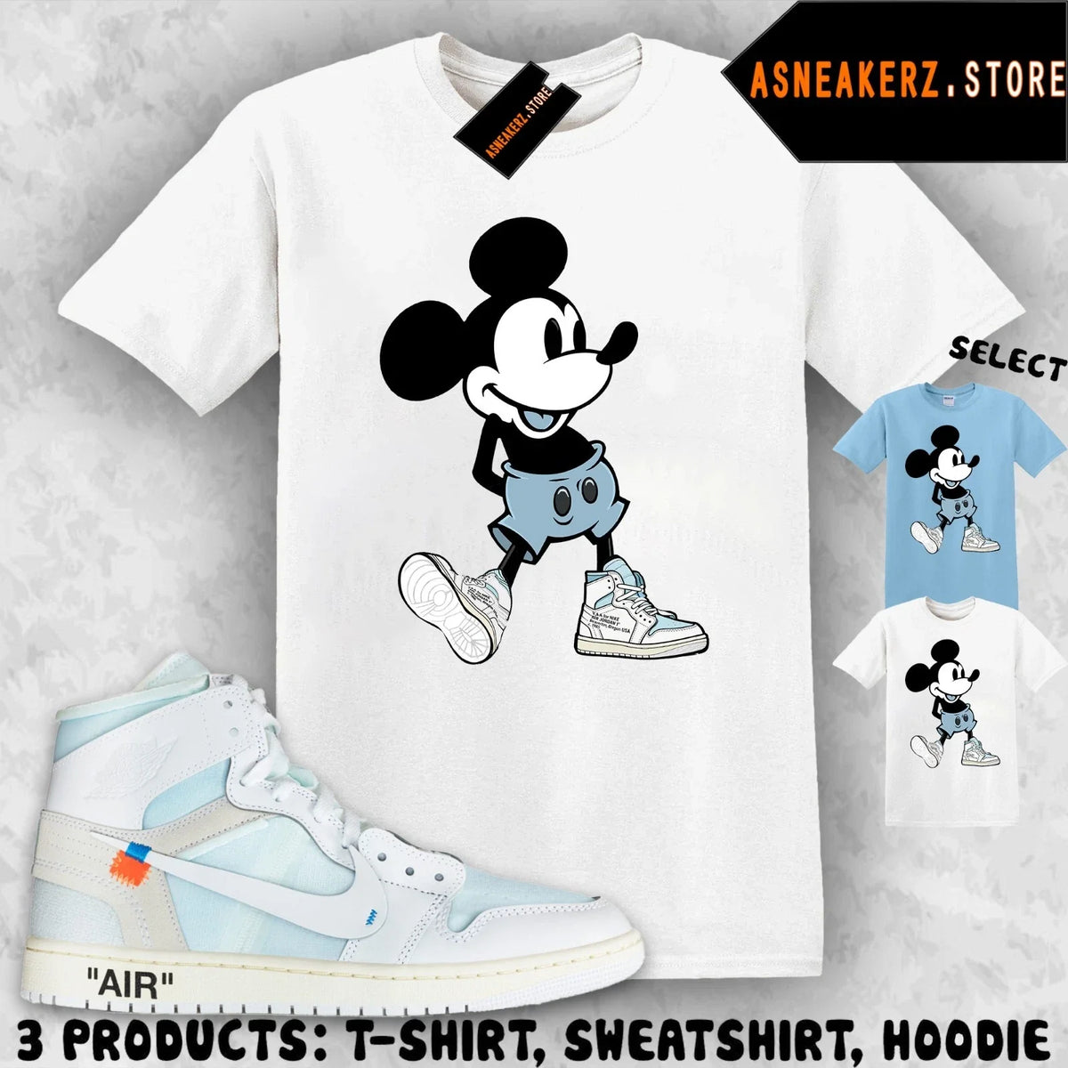 Shirt To Match V.A.A. AJ 1 High Alaska 2026 Sneaker Matching Sneakerhead M Mouse Unisex