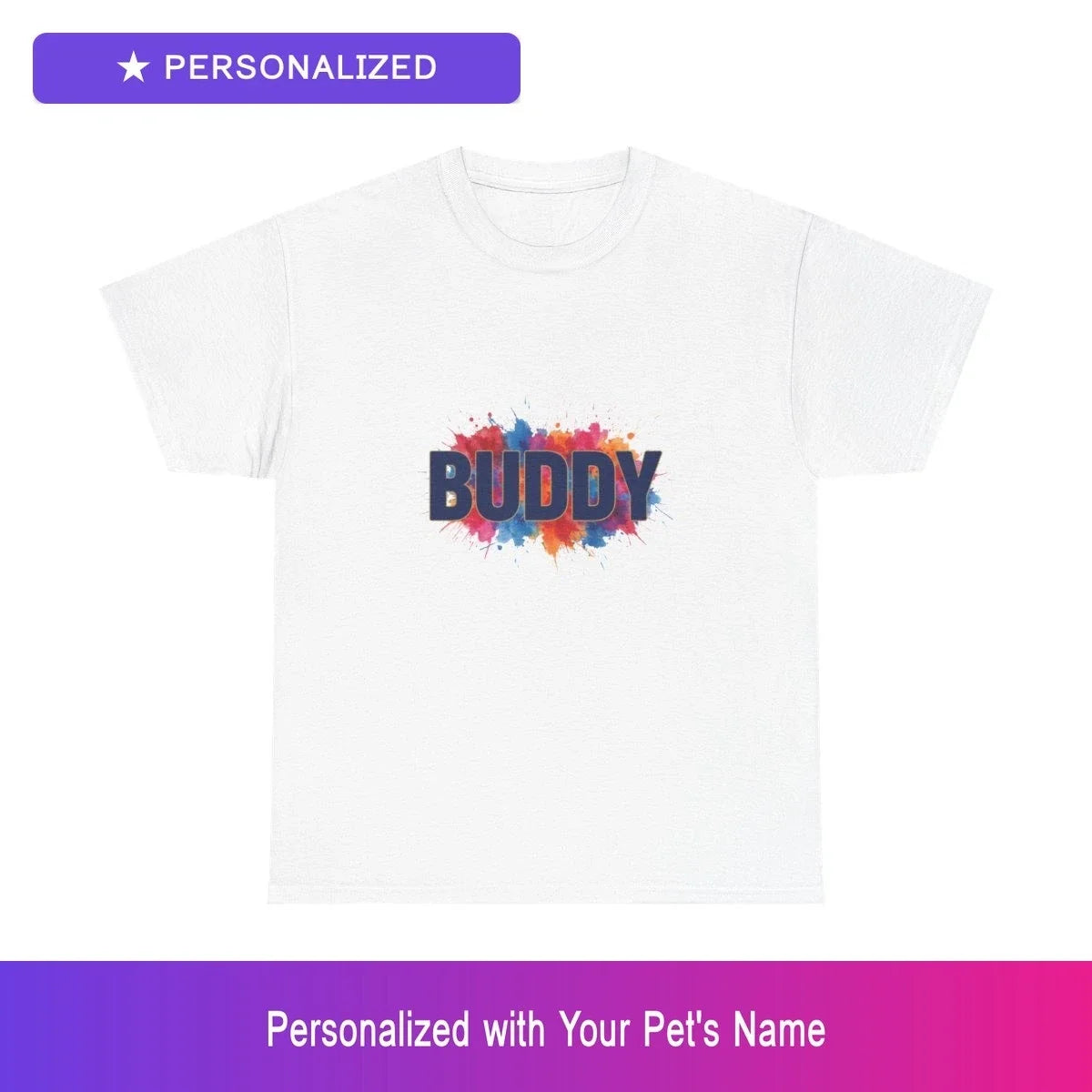 Personalized Pet Lover Combo - Watercolor Pet Buddy: Artistic Splash Name Unisex