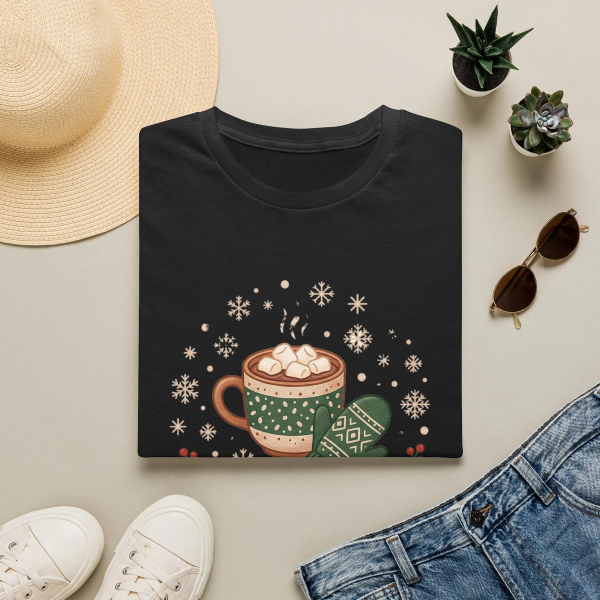 Cozy Season Hot Cocoa Mug T-Shirt | Winter Hot Chocolate Design