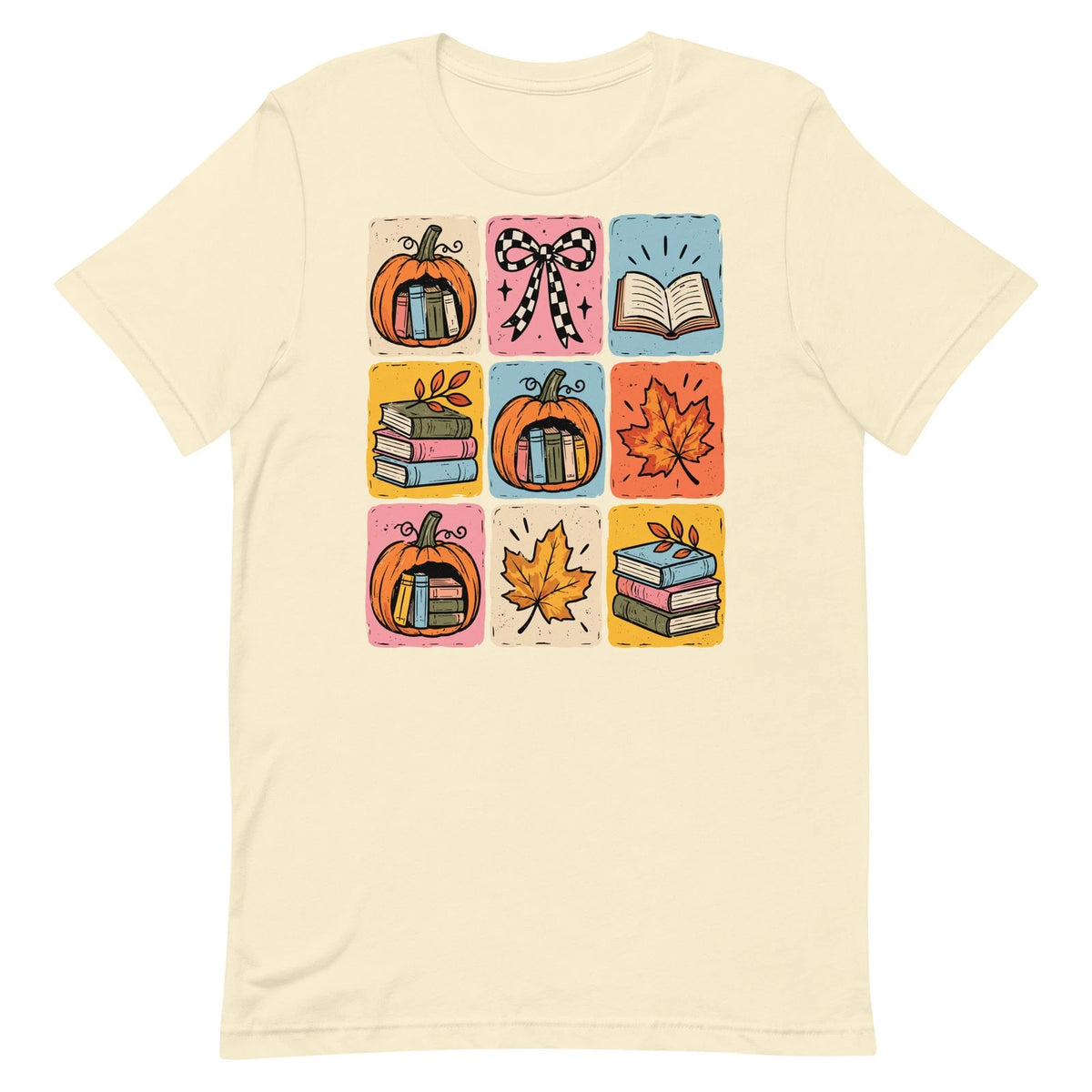 Pumpkin Books Shirt Fall Reading Book Lover Autumn Librarian Teacher Bookish Tee
