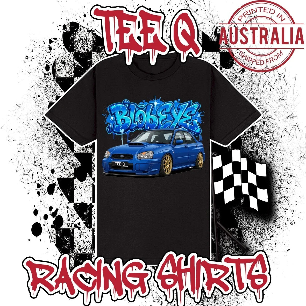 Subaru WRX Blobeye Graffiti Series ~ Black Gildan Cotton Tee JDM Unisex
