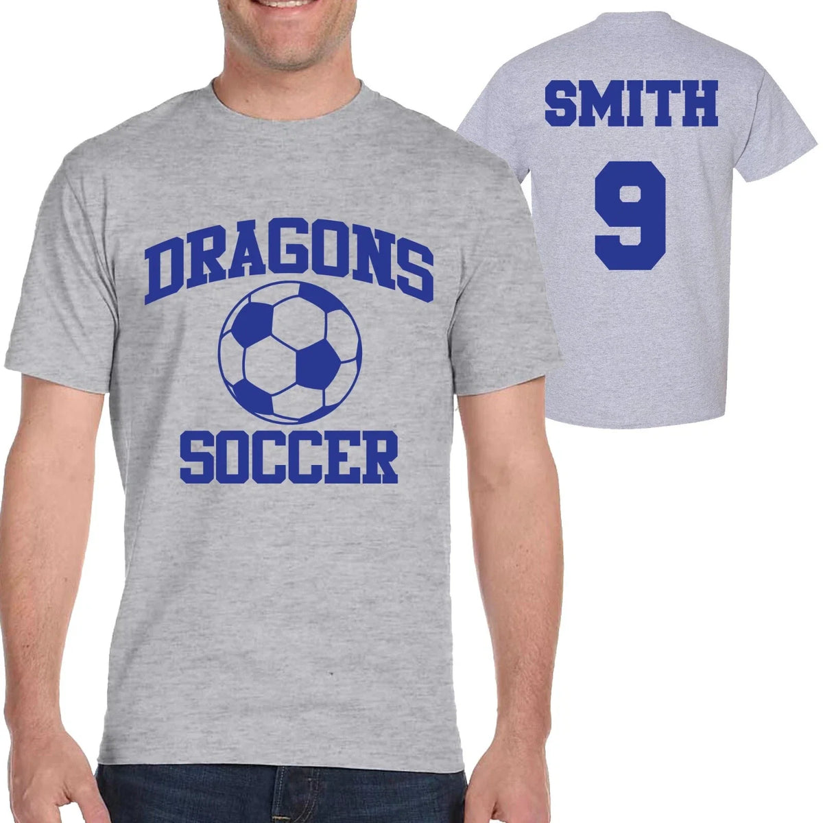 Custom Personalized Soccer Team Cotton Men's Gildan Sports Game Day Unisex