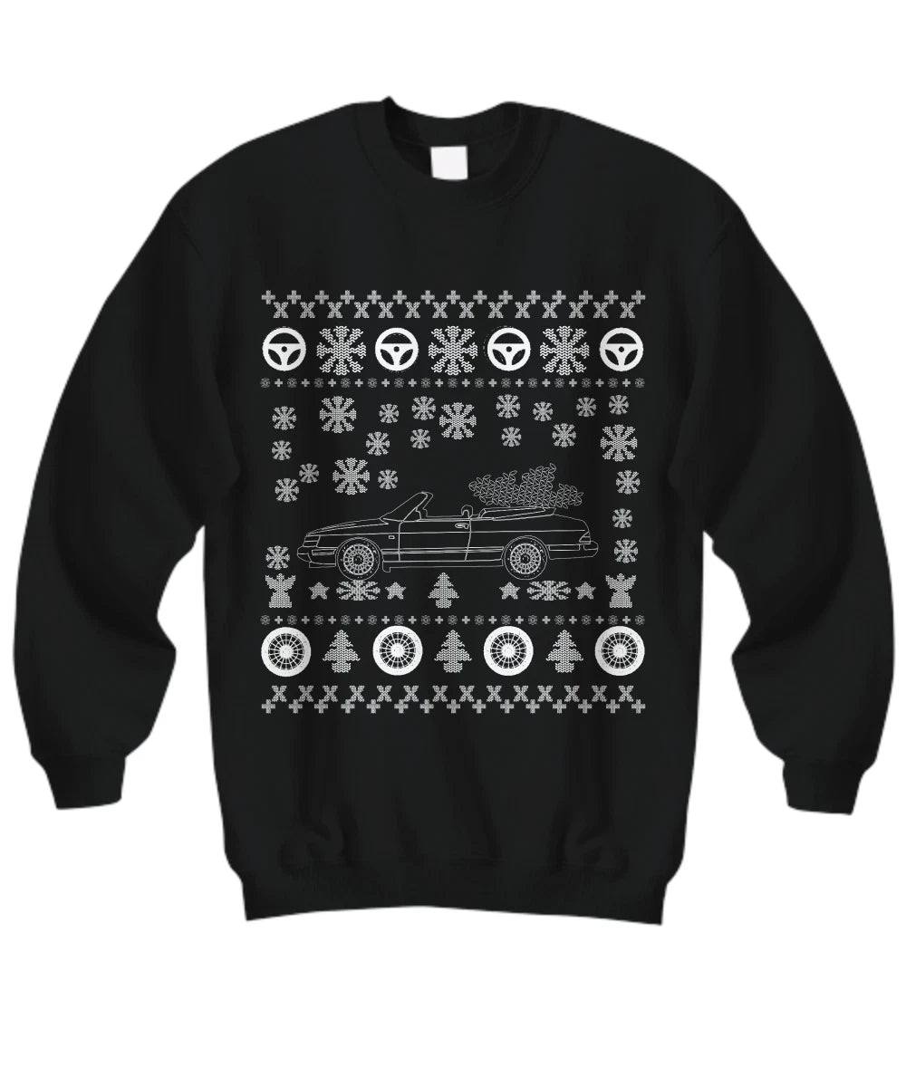 Saab 900 Convertible Ugly Christmas Sweater - Sweatshirt