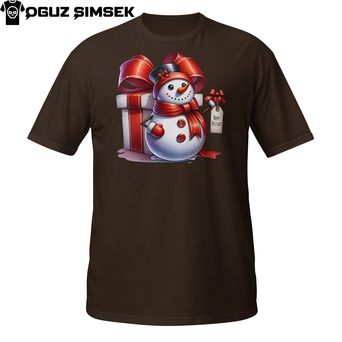 Cute Christmas Snowman Shirt – Holiday Gift Bow Winter Tee