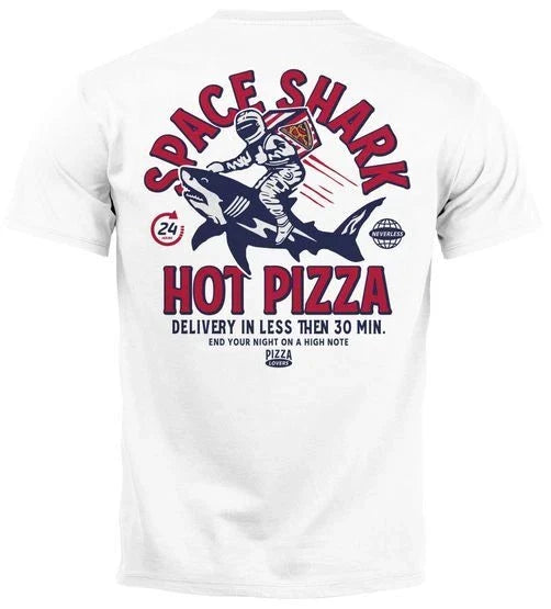 Men's Back Print Back Print Lettering Hot Pizza Space Shark Astronaut Unisex