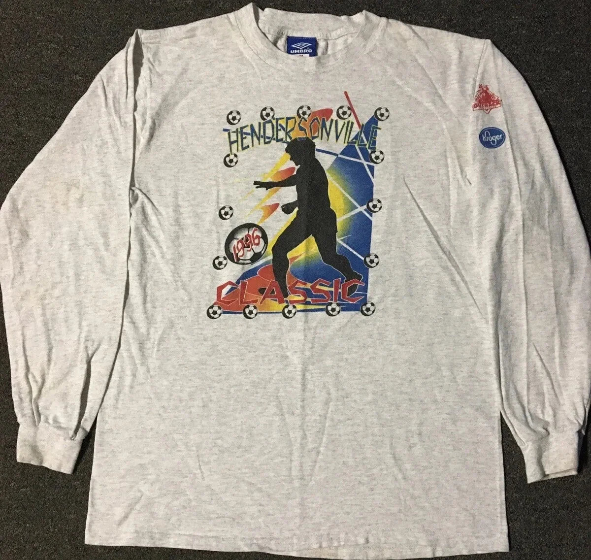 Vtg 90s Umbro Hendersonville Soccer Faded Shirt M USA School Track Grunge PE 80s Unisex