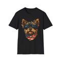 Patriotic Yorkie American Flag 4th of July | Dog Softstyle Tee Unisex
