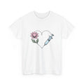 Hypodermic Flower Heart Shirt Nurse Therapy Gift Women Old School Tee Syringe