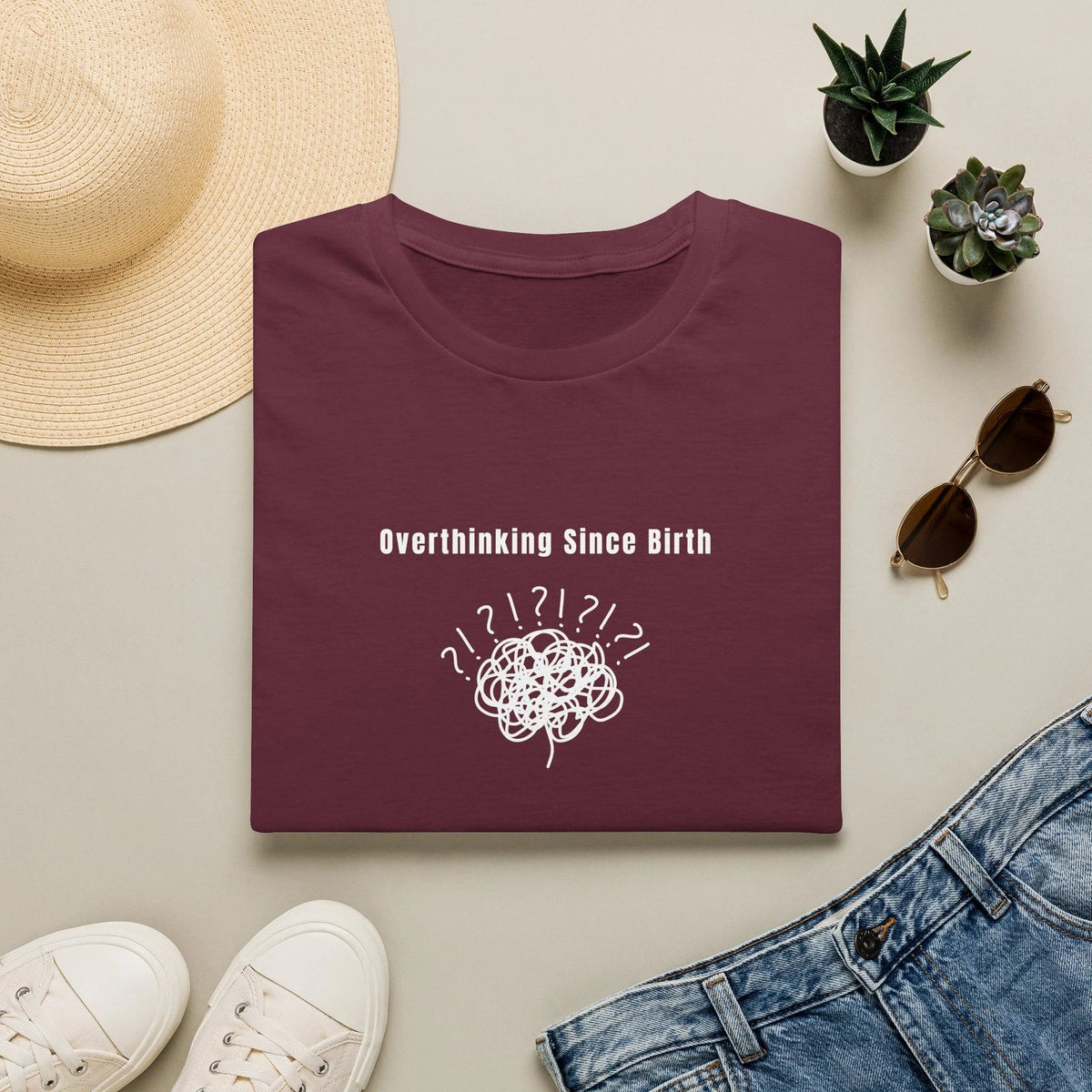 Overthinking Since Birth T-Shirt | Anxiety Scribble Design