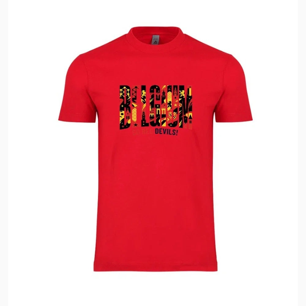 Belgium Country Flag Soccer World Cup 2026 Adult Unisex Football Tee Unisex