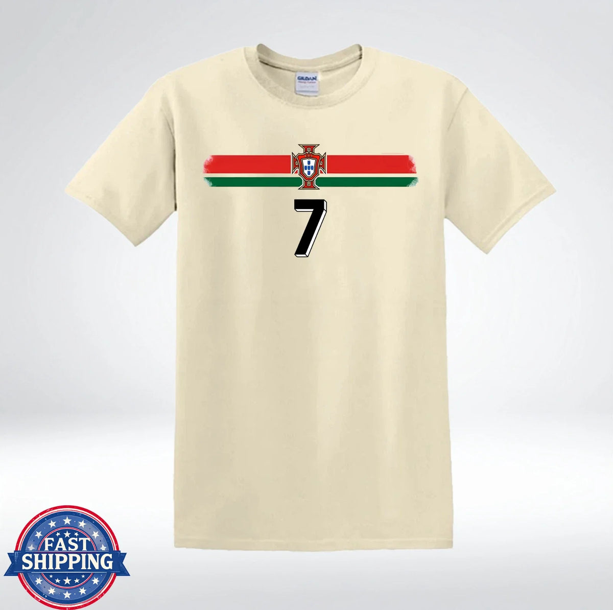 Portugal Number 7 Soccer Fan Flag Graphic Vintage Unisex