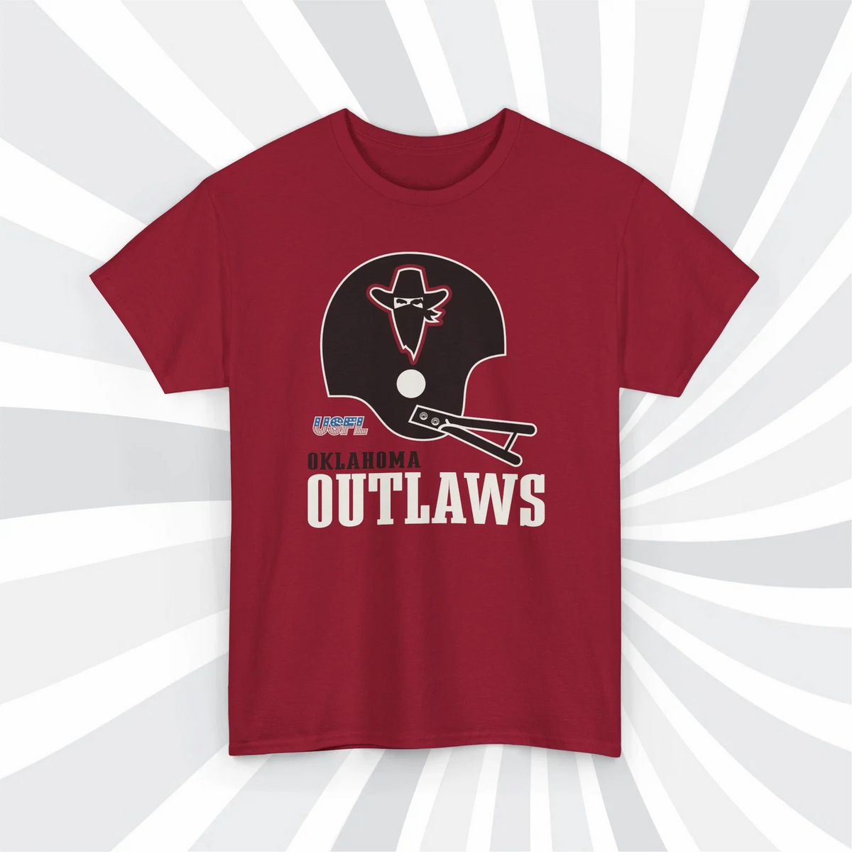Oklahoma Outlaws 1984 USFL Vintage Football Cardinal - Sooners Unisex