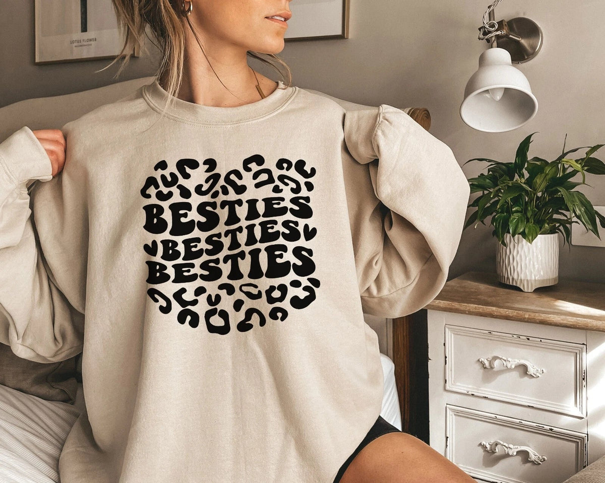 Besties Best Friend Crewneck Gift for best friend Oversize Unisex