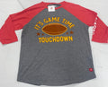 NWT Sportiqe Its Game Time Touchdown Medium Gray 3/4 Sleeve Football KC Unisex