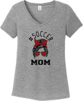 Mom Bun Soccer Mom Red Plaid Headband Womens Tri Blend V-neck Unisex