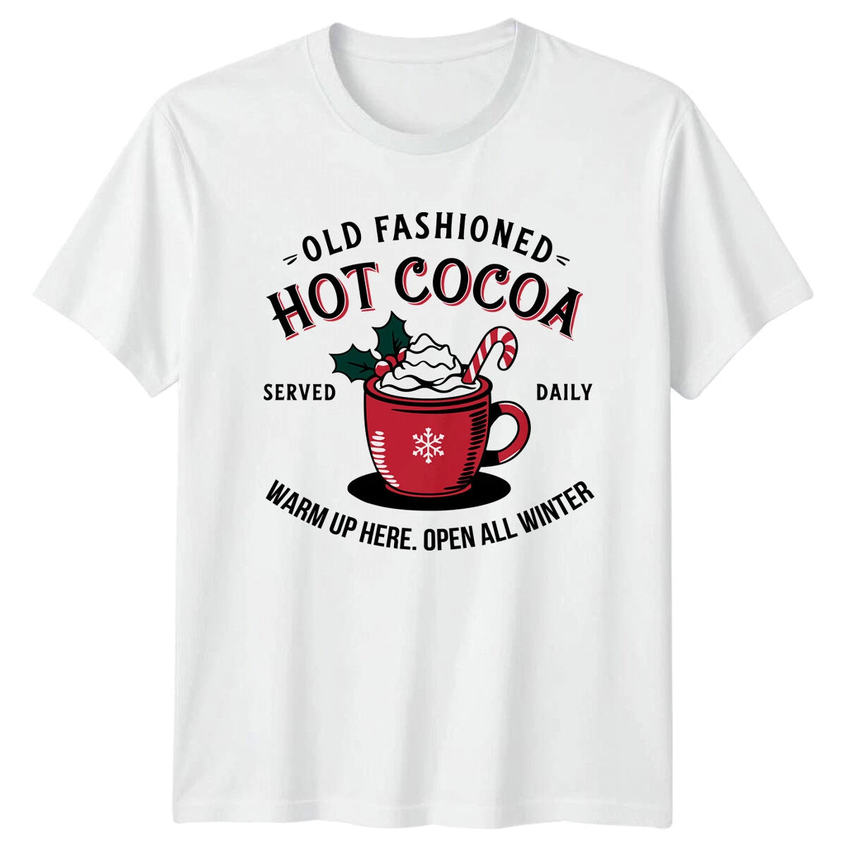 Old Fashioned Hot Cocoa Christmas Winter Mens Womens Graphic Tee