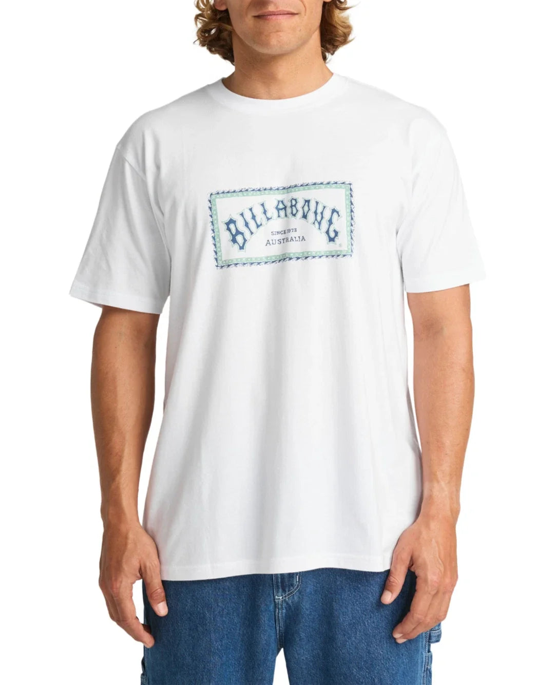 BILLABONG MENS T SHIRT.ARCH FRAME PREMIUM WHITE COTTON SHORT SLEEVED TEE TOP W25 Unisex
