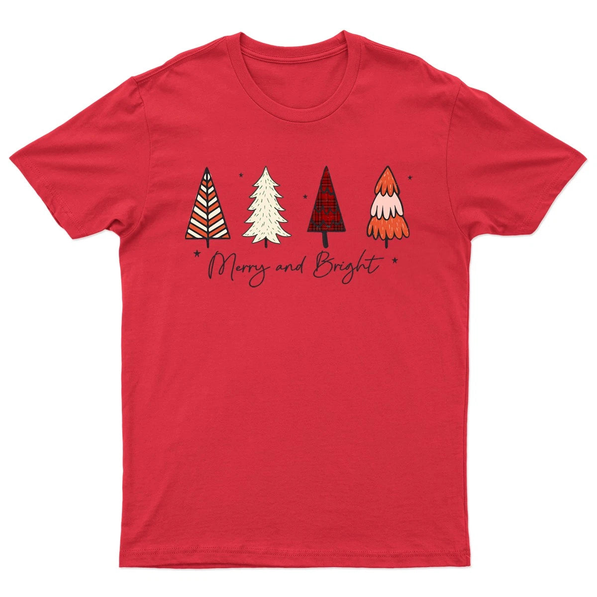Merry And Bright Christmas T-Shirt Unisex Retro Seasonal Funny Xmas Santa -m