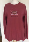 Life is Good "Best in Snow" Football Red Long Sleeve Men's Shirt Size Small Unisex