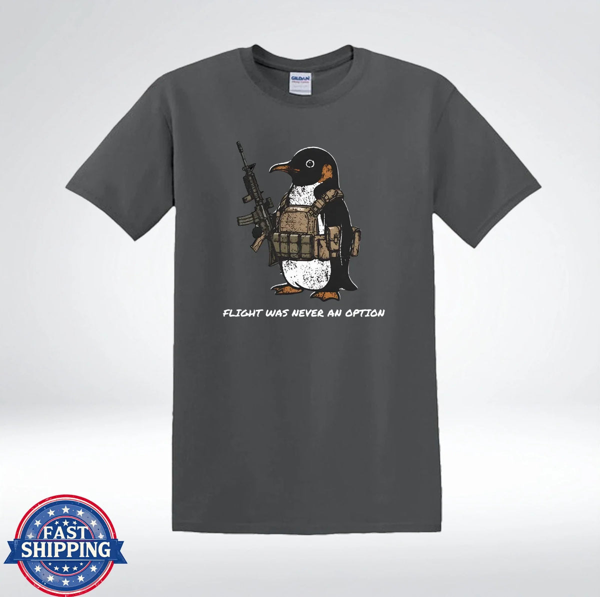 Flight Was Never an Option Funny Tactical Penguin Graphic Unisex