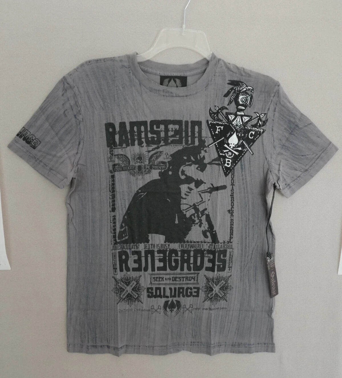 Genuine Vintage Salvage T Shirt "JD" Charcoal V51T431 Size M Unisex