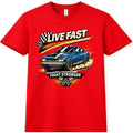 Muscle Car Live Fast V8 American Classic Hot Rod Vintage Gift Tee Unisex