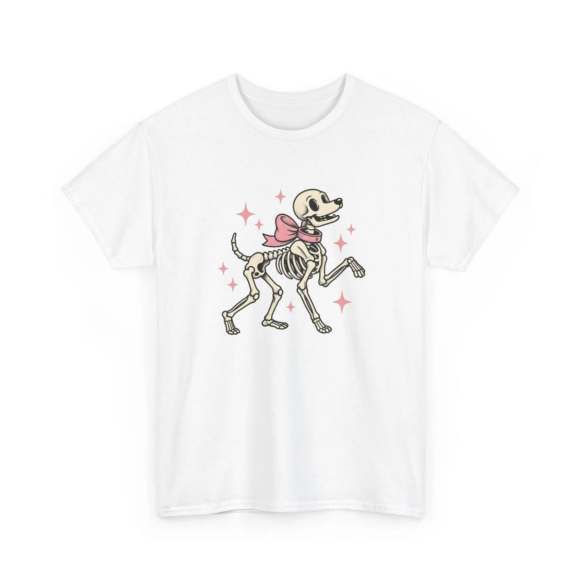 Dog Skeleton Shirt Halloween Dog Gift Women Cartoon Tee Skeleton T-Shirt Spooky